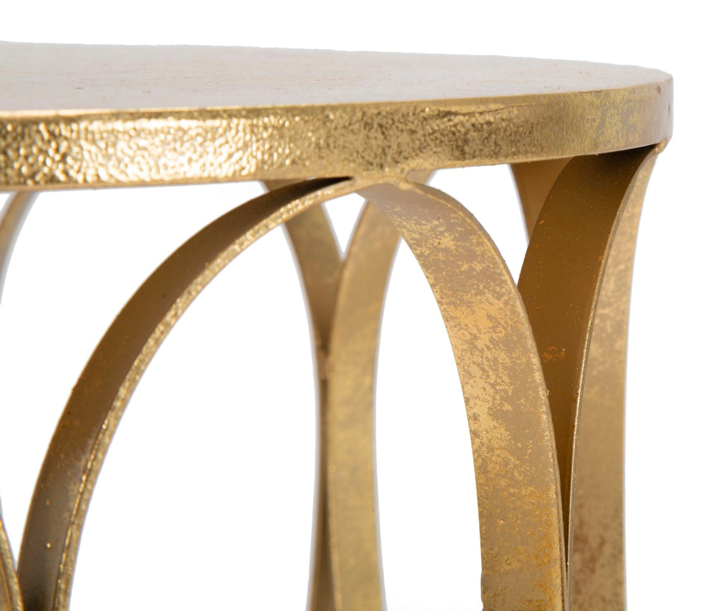 Ronde Bijzettafel Venice Goud 58x37x37 cm