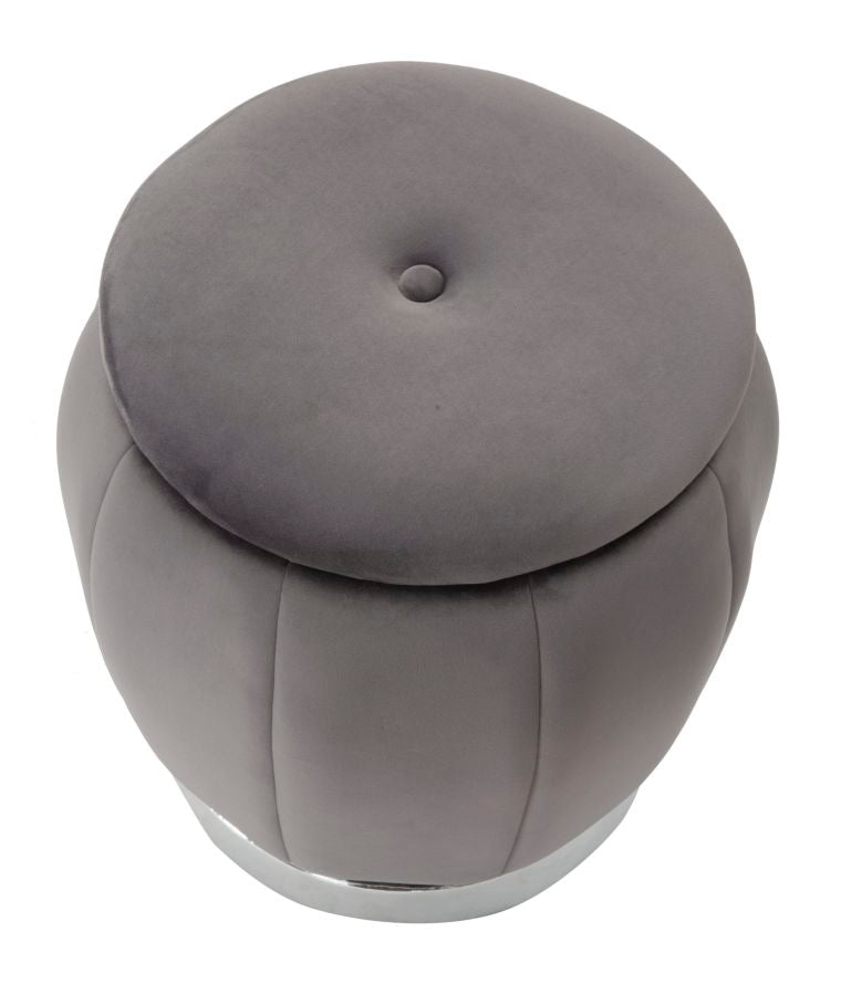 Poef Opberger Paris Grijs/Zilver 43x43x43 cm