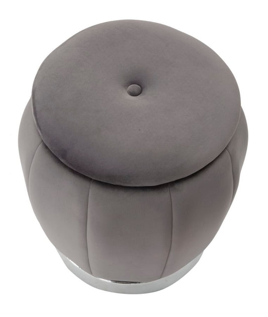 Poef Opberger Paris Grijs/Zilver 43x43x43 cm