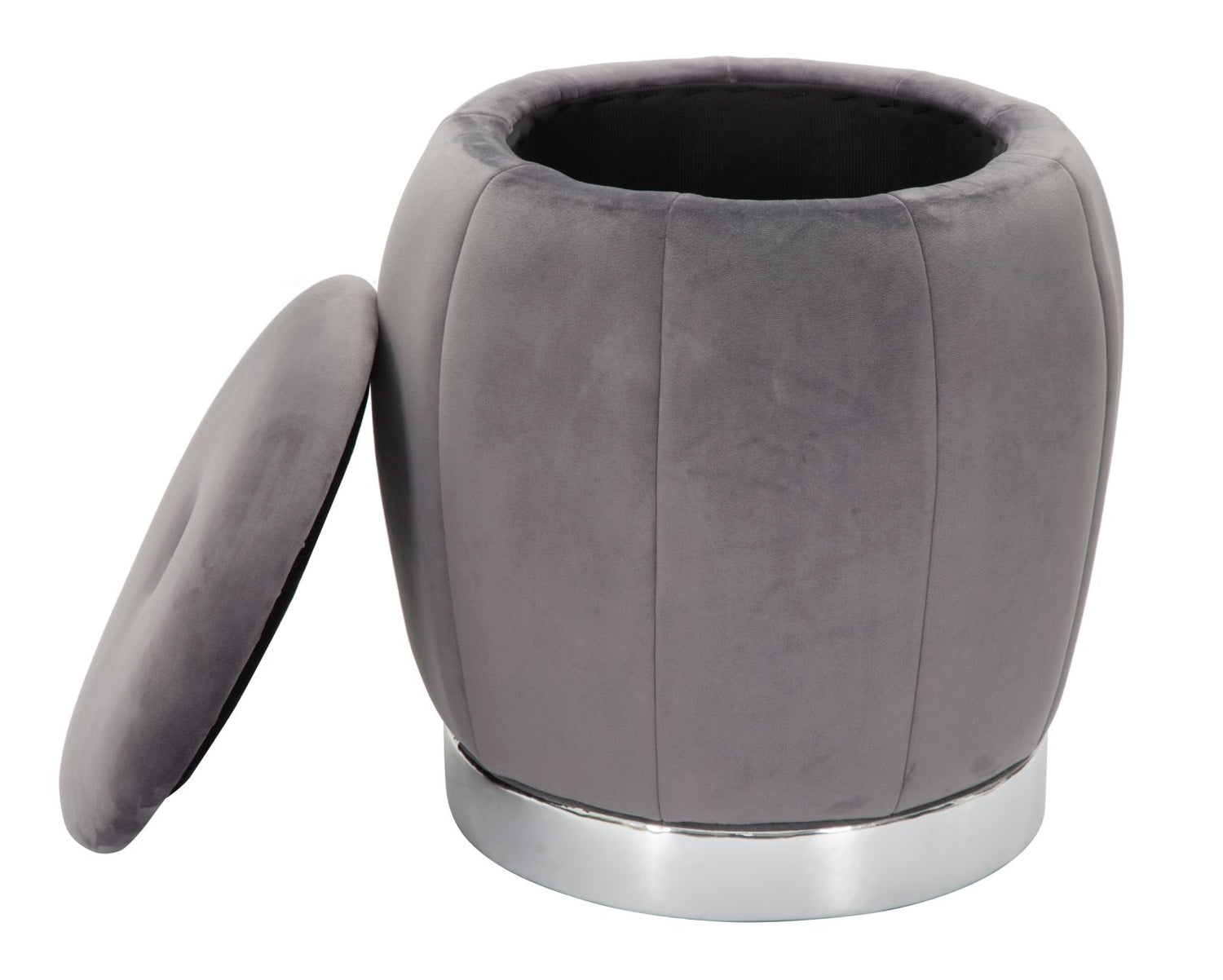 Poef Opberger Paris Grijs/Zilver 43x43x43 cm