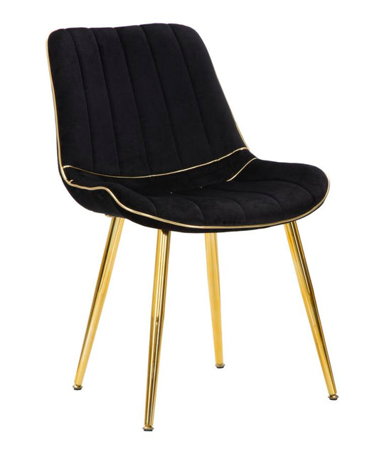 Stoel Paris Zwart/Goud Set 2 Stuks 79x51x59 cm
