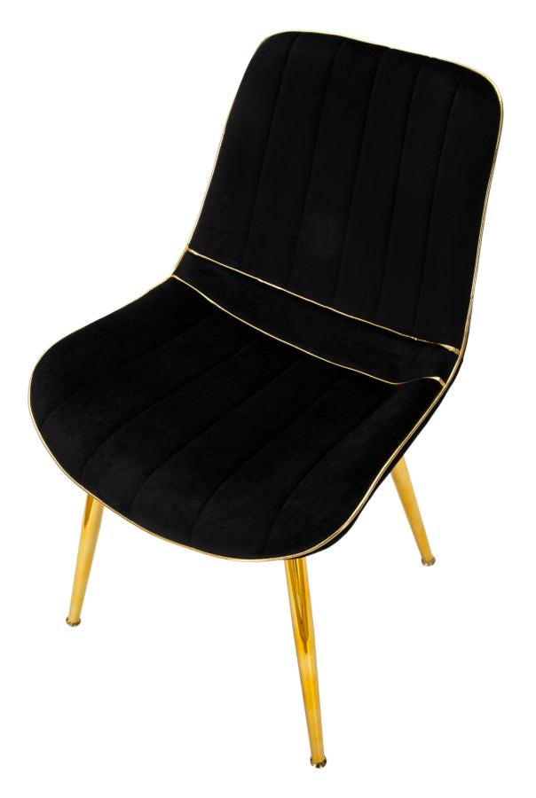 Stoel Paris Zwart/Goud Set 2 Stuks 79x51x59 cm