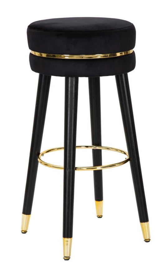 Barkruk Paris Zwart/Goud 74x35x35 cm