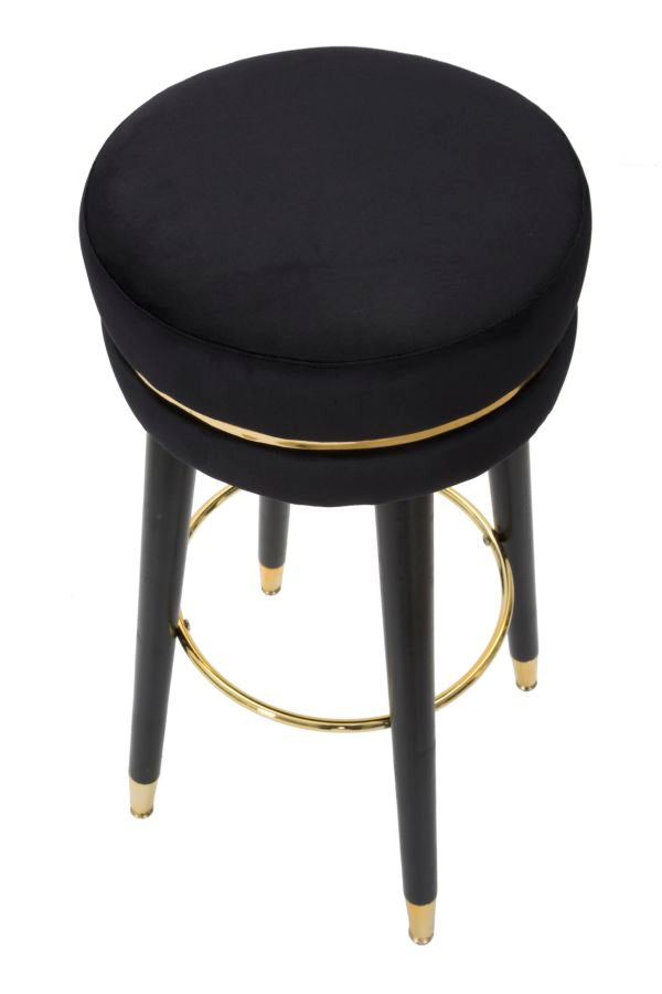 Barkruk Paris Zwart/Goud 74x35x35 cm