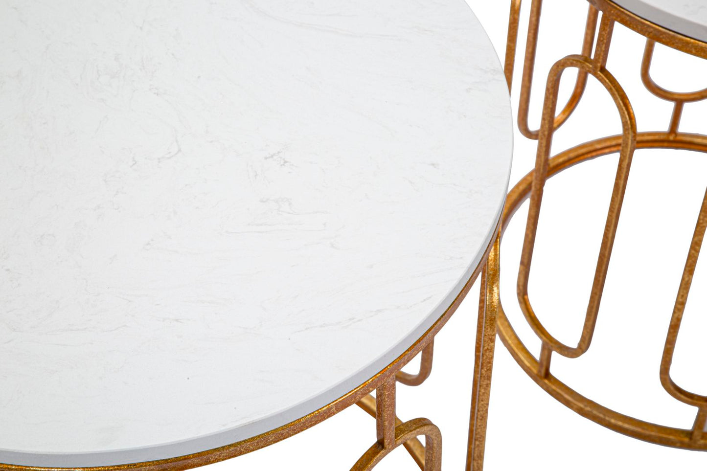Bijzettafel Tory Marble Couple Set Goud