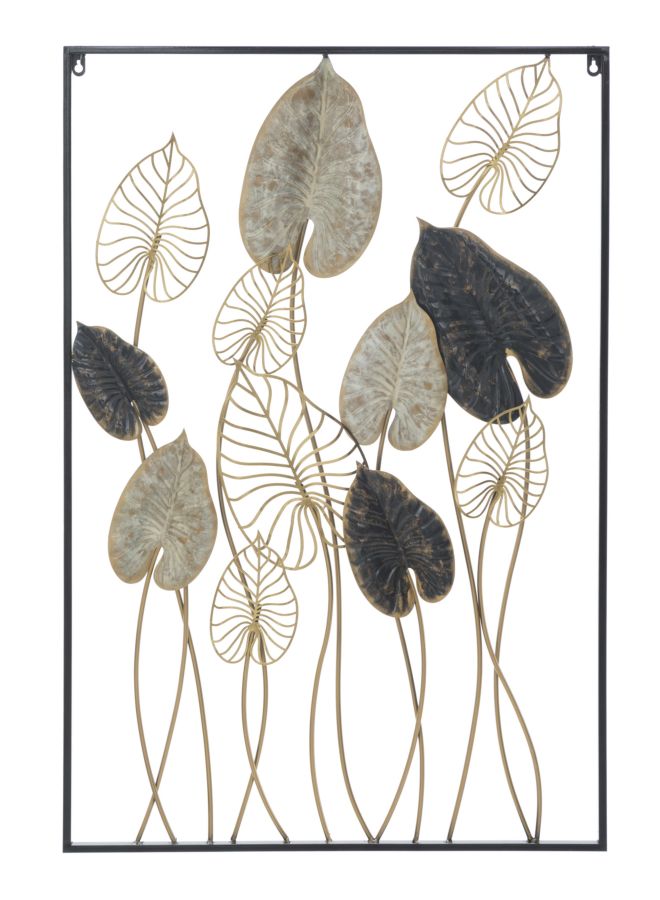 Iron Panel Century Bladeren Wanddecoratie 100x66x4.5 cm