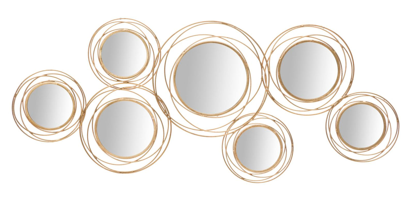 Gouden Wandpaneel Met Spiegels Rond 53.5x124.5x4 cm