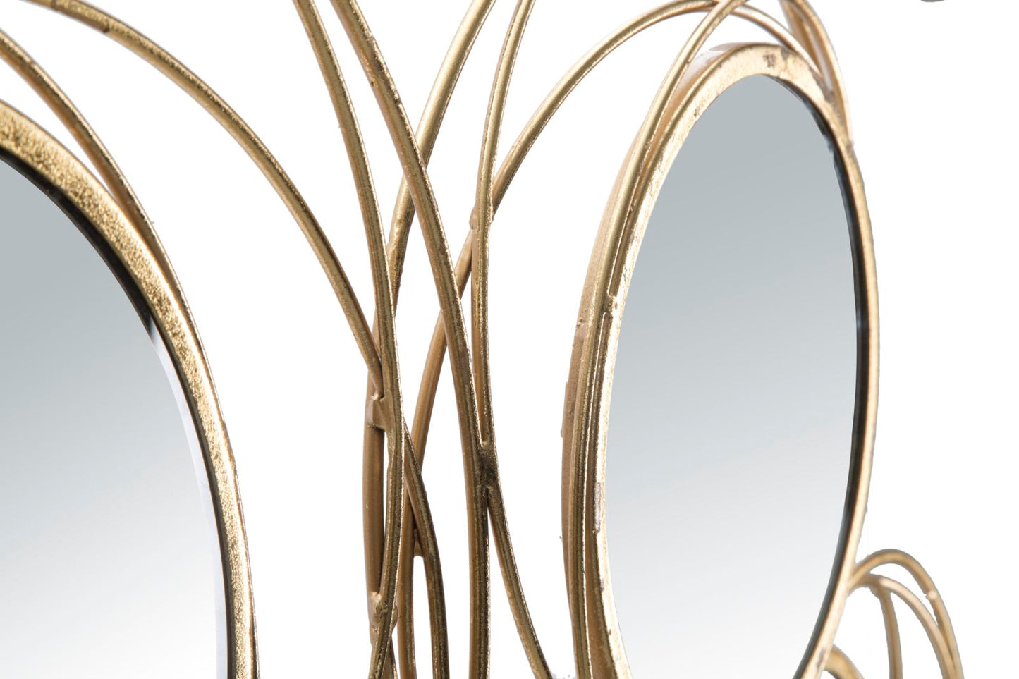 Gouden Wandpaneel Met Spiegels Rond 53.5x124.5x4 cm