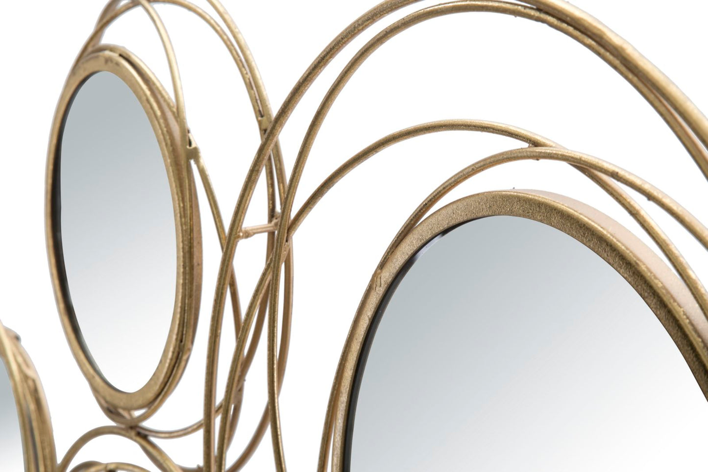Gouden Wandpaneel Met Spiegels Rond 53.5x124.5x4 cm