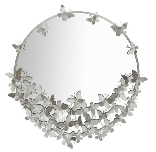 Wandspiegel Vlinder Rond Zilver 94x91x3 cm