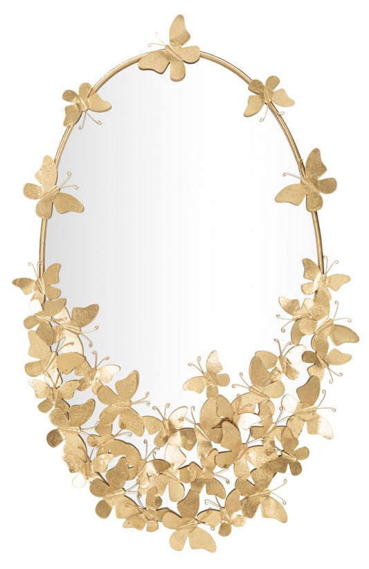 Ovale Wandspiegel Butterfly Goud 89.5x59x3 cm