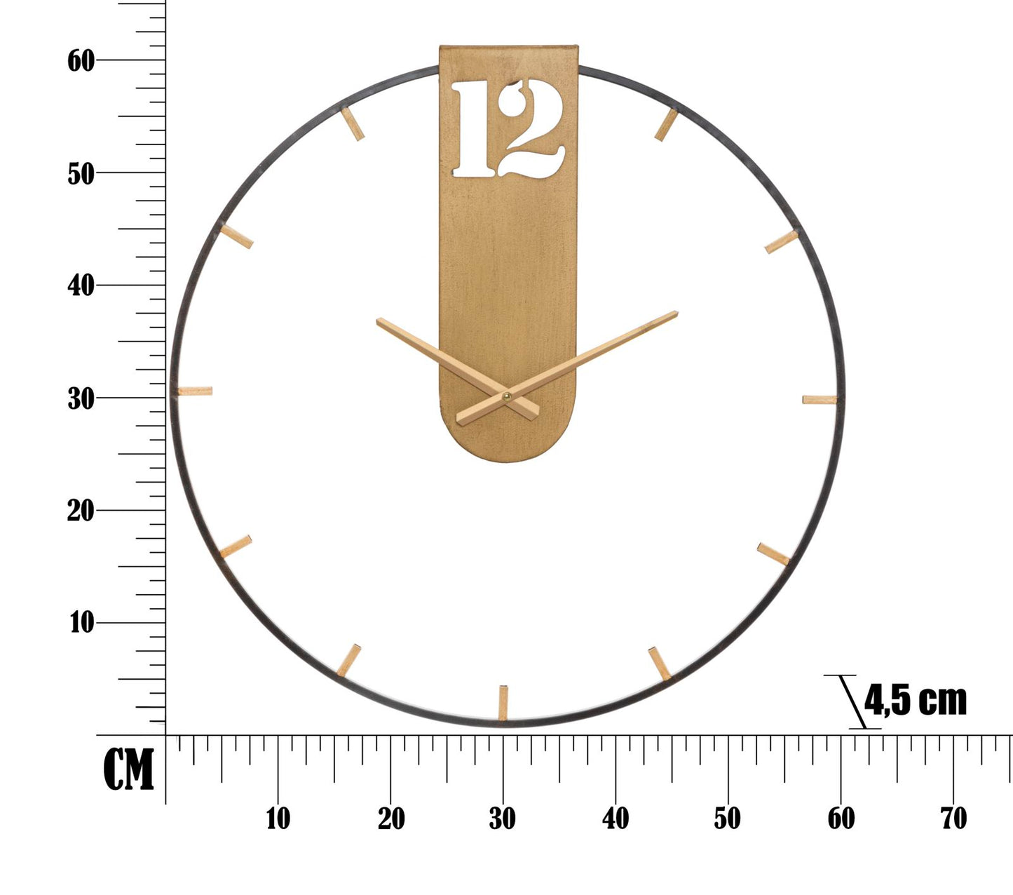 Wandklok Goldy Glam 60x60x4.5 cm
