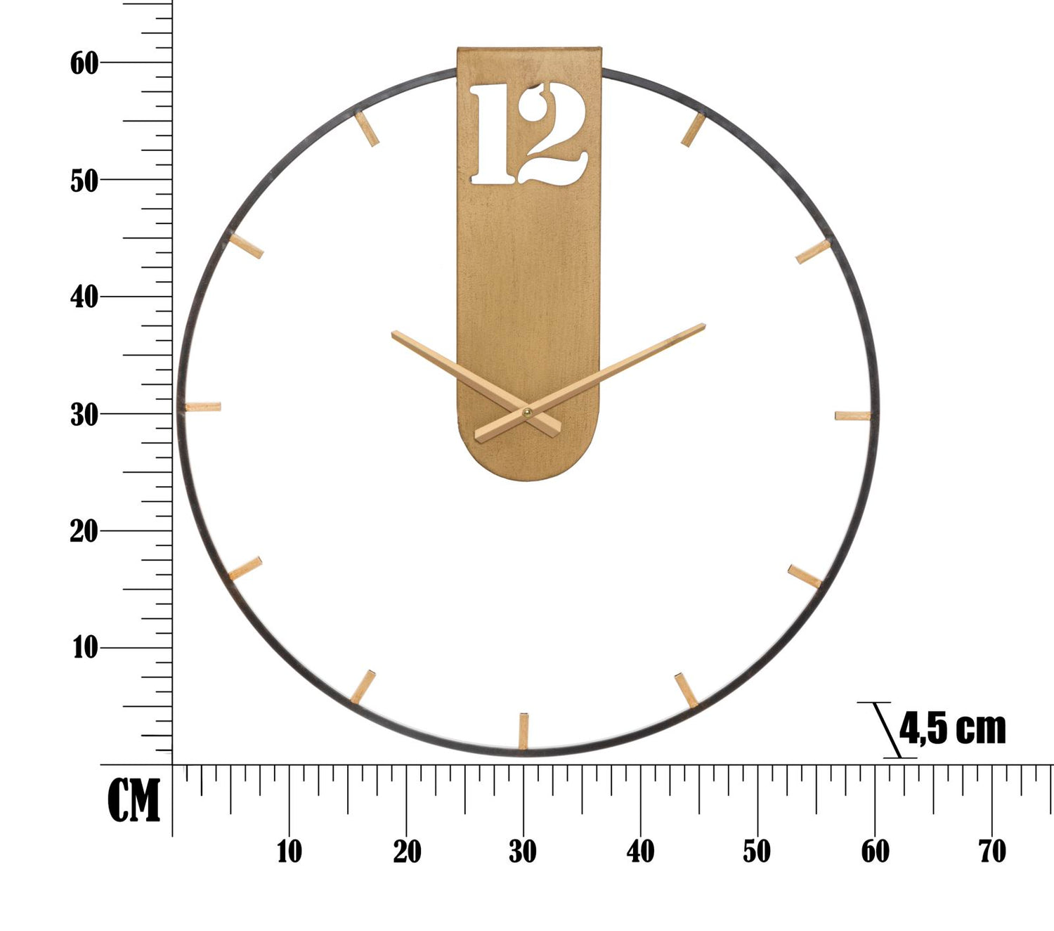 Wandklok Goldy Glam 60x60x4.5 cm