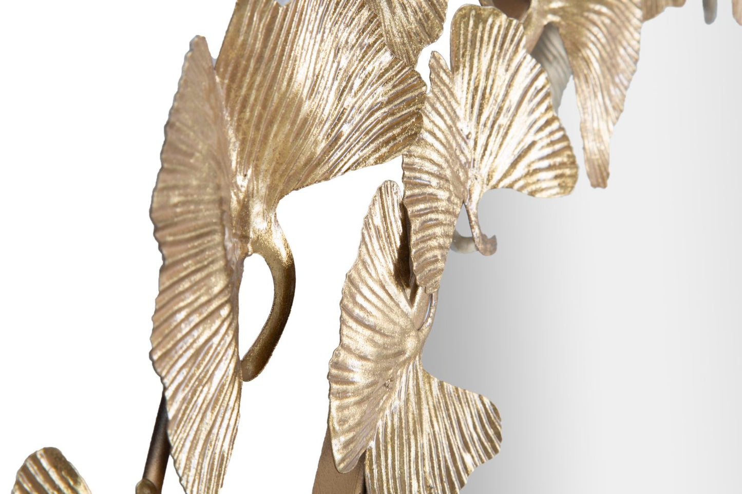 Bladmotief Wandspiegel Rond Goud 87x87x2.5 cm