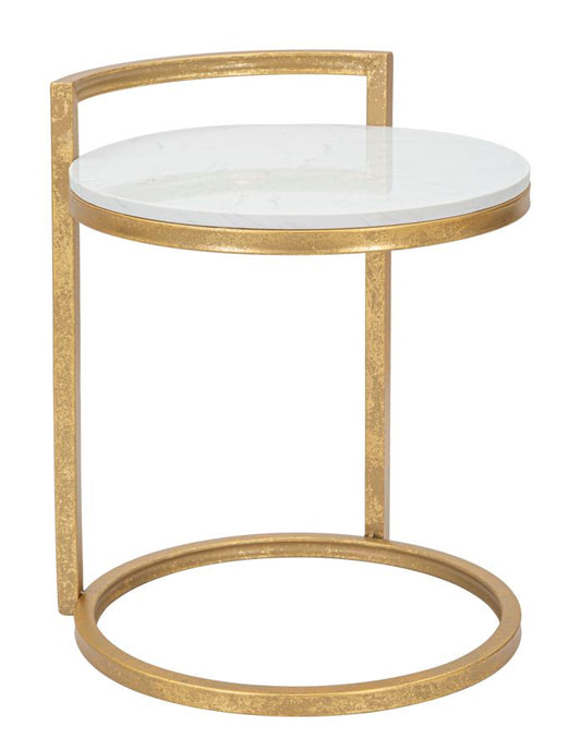 Ronde Bijzettafel Marmer Glam 50.5x40.5x40.5 cm