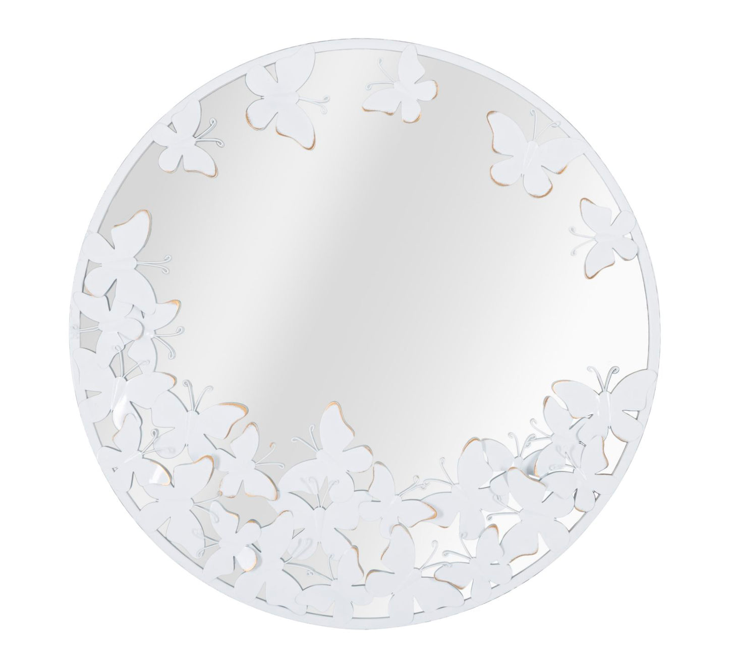 Wandspiegel Wit Met Vlinders 62.5x62.5x2.3 cm