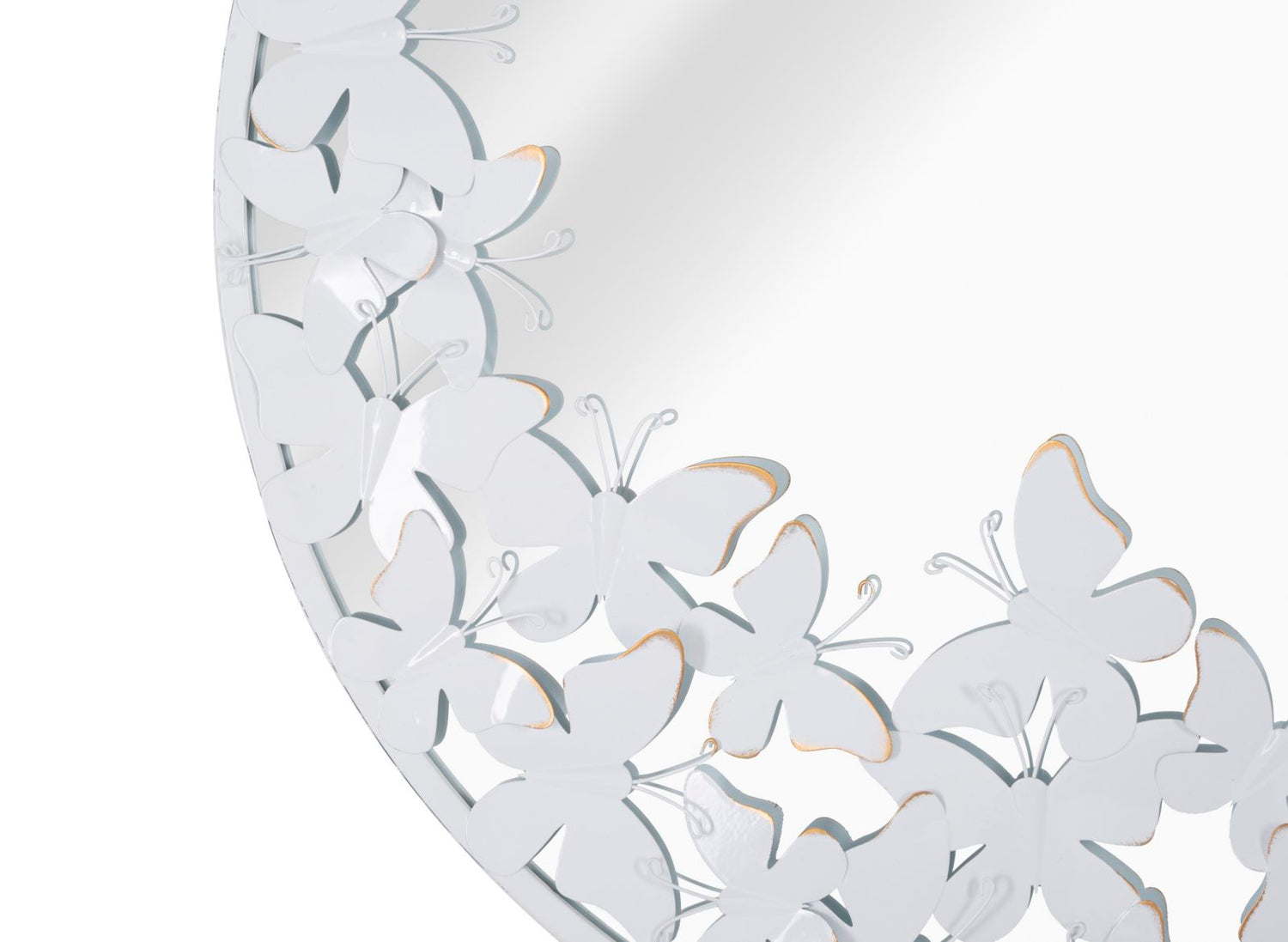 Wandspiegel Wit Met Vlinders 62.5x62.5x2.3 cm