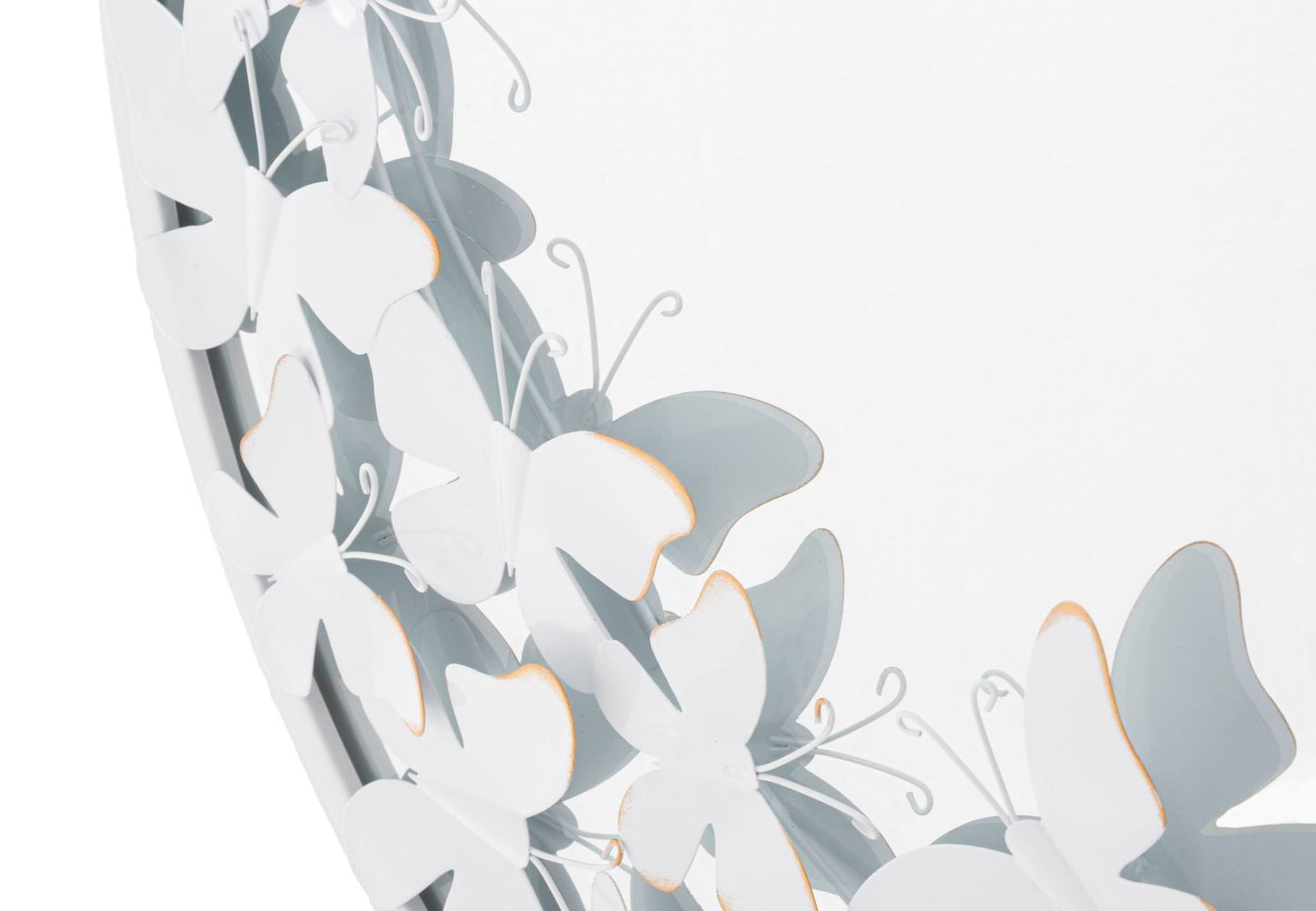 Wandspiegel Wit Met Vlinders 62.5x62.5x2.3 cm