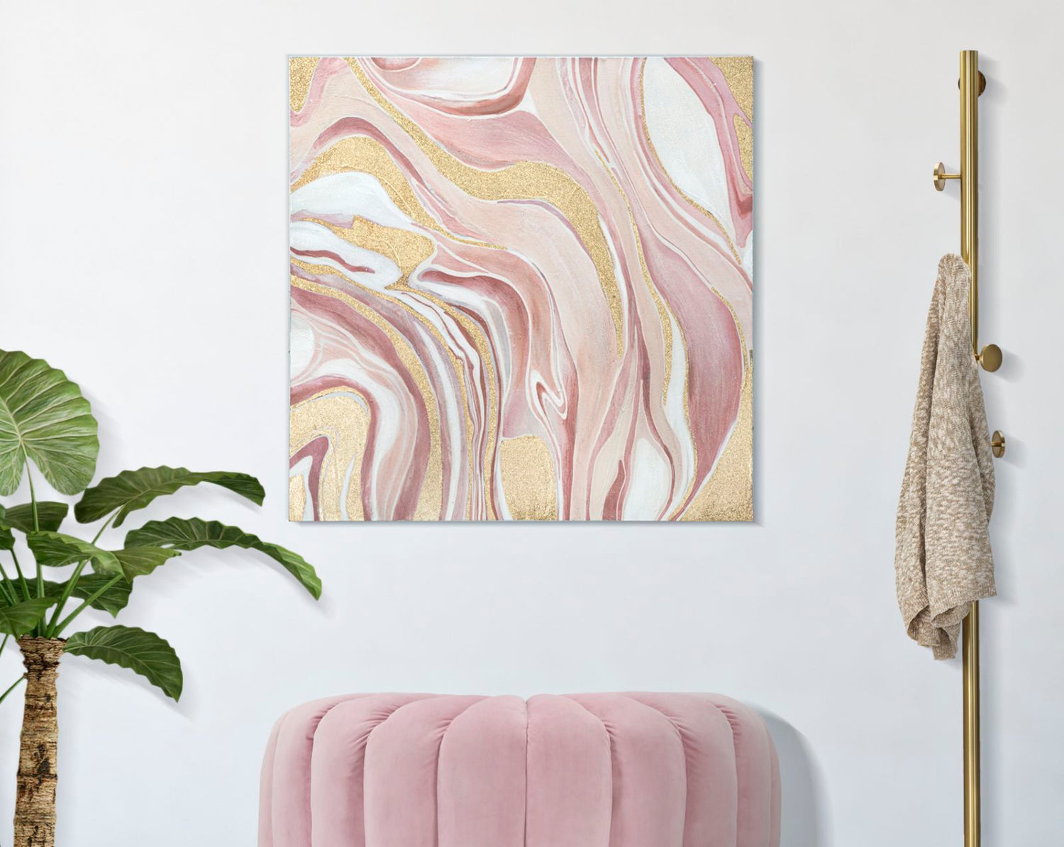 Wandschilderij Pinkly 80x80x2.8 cm