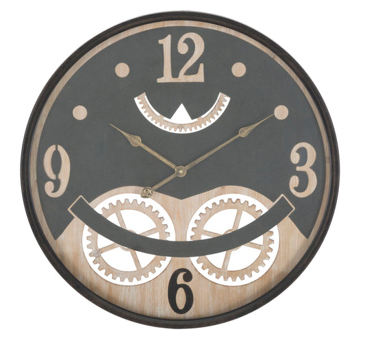 Industriële Wandklok Met Tandwielen 67x67x6.5 cm