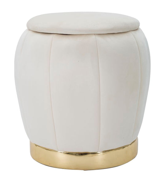 Poef Opbergbox Paris Crema/Gold 43x43x43 cm