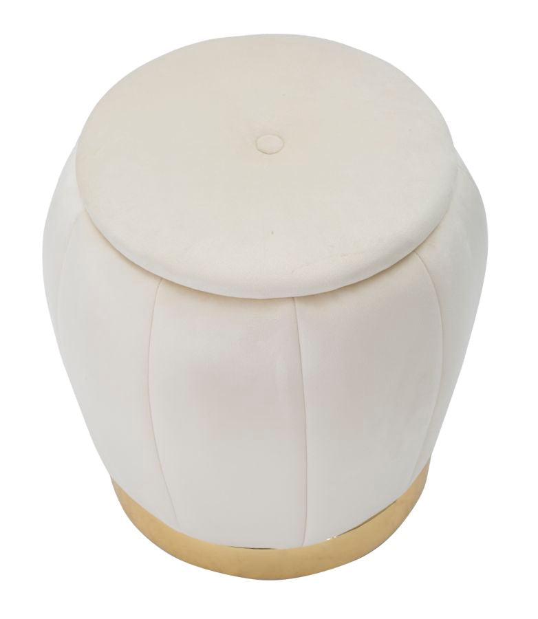 Poef Opbergbox Paris Crema/Gold 43x43x43 cm