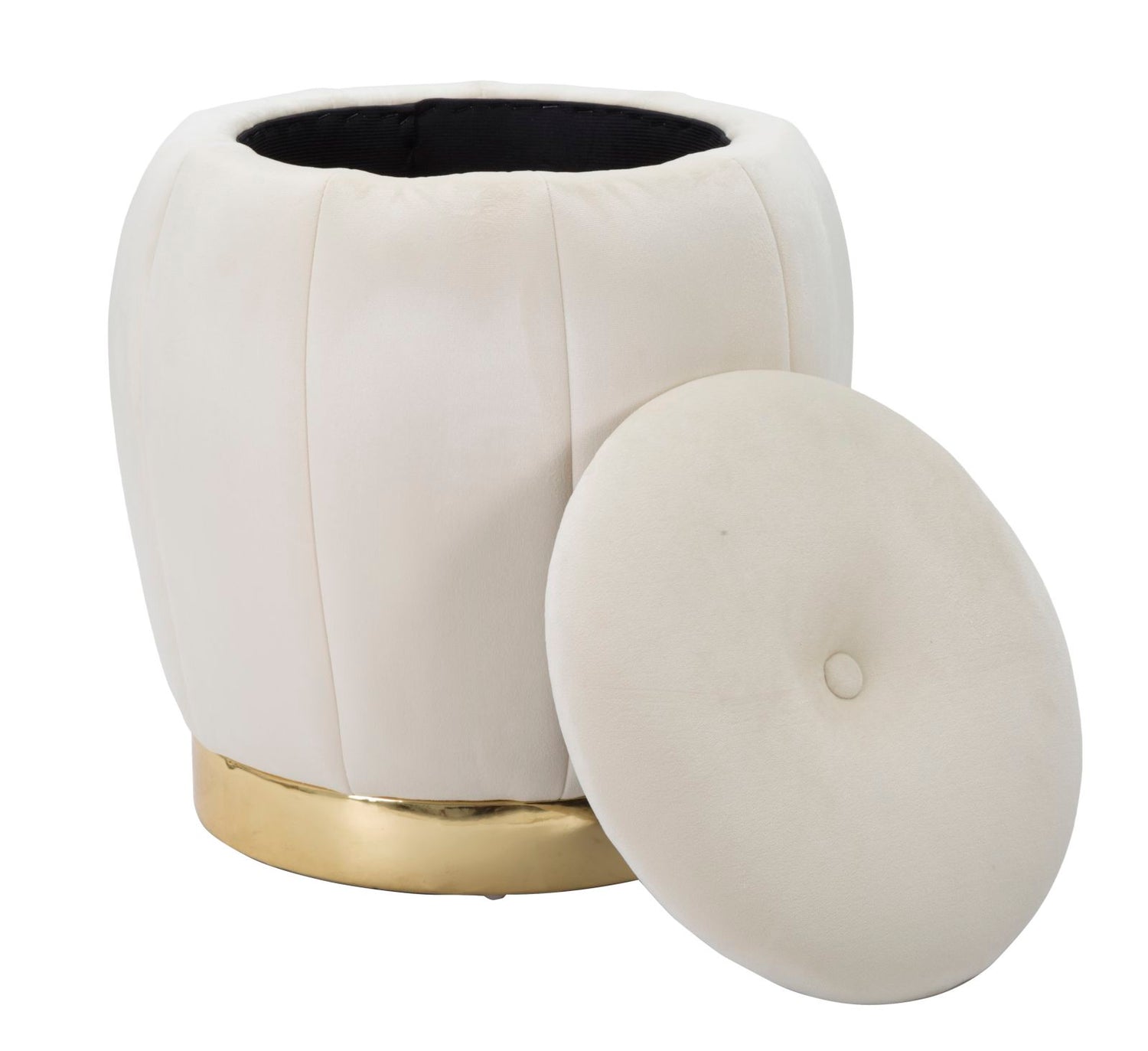 Poef Opbergbox Paris Crema/Gold 43x43x43 cm