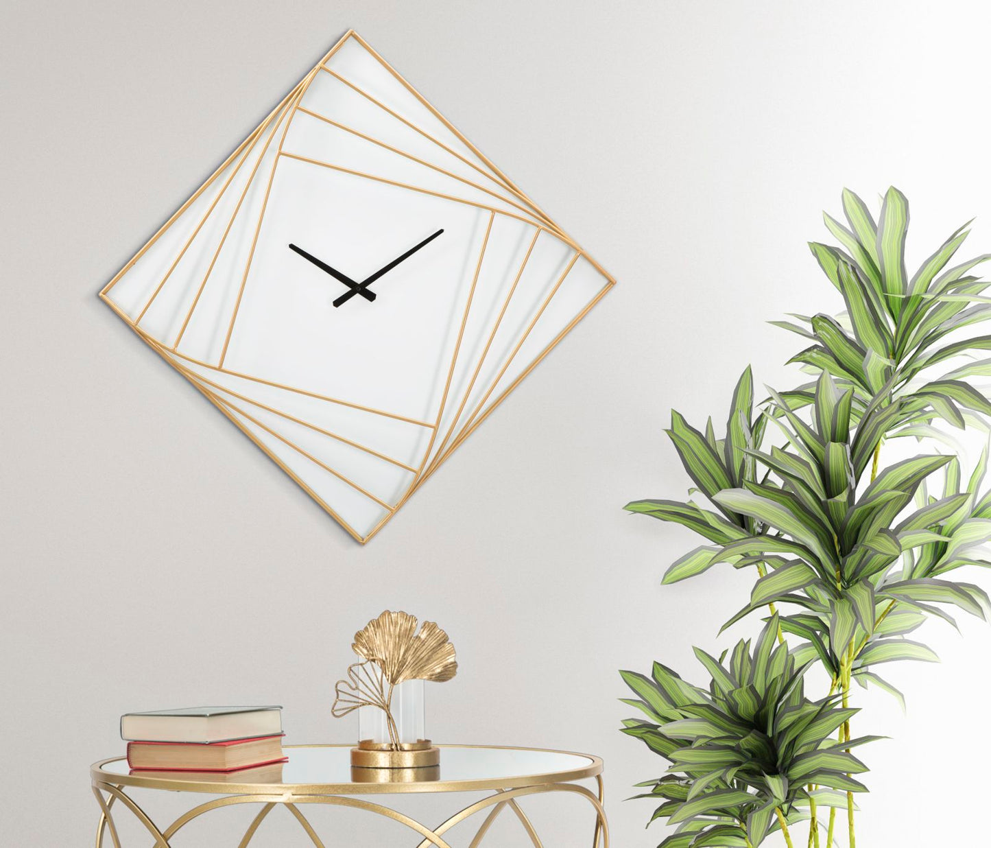 Wandklok Goldy Line Glam 85x85x6 cm
