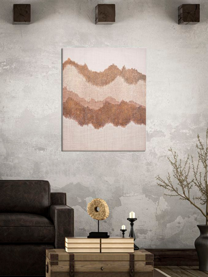 Handgeschilderd Wandschilderij Browny Boho Chic 100x80x3.7 cm