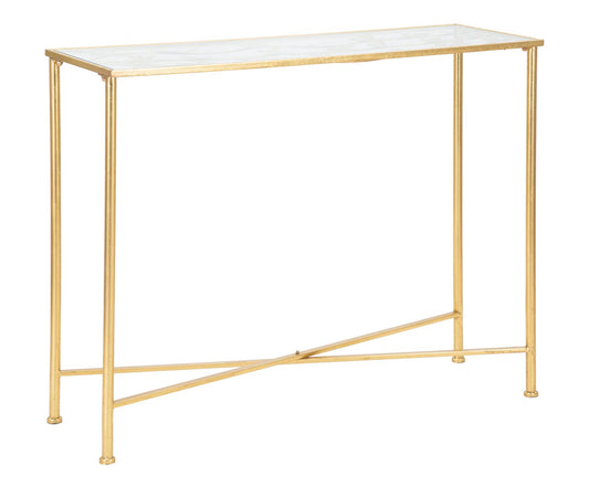 Consoletafel Vlinders Glas Goud 80x100x35 cm
