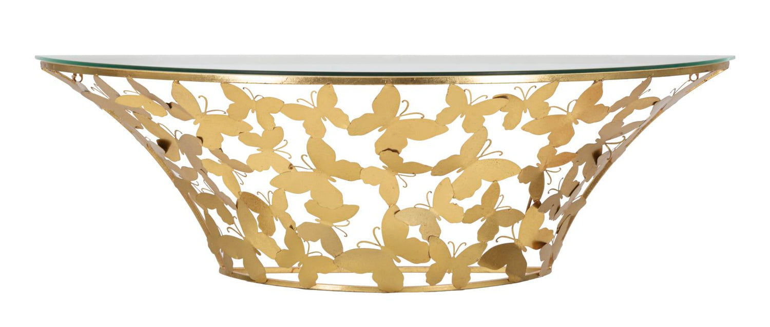 Wandconsole Vlinders Goud 37.2x120x40.5 cm