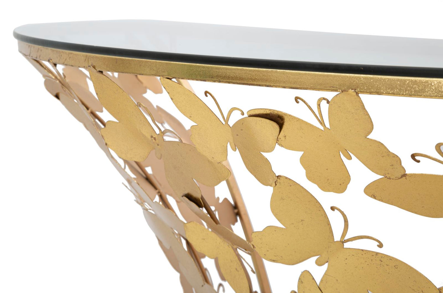 Wandconsole Vlinders Goud 37.2x120x40.5 cm