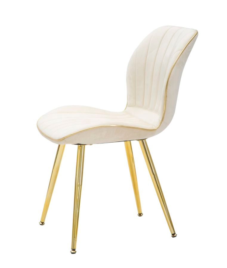 Paris Stoel Crème/Goud Set 2 Stuks 77x46x58 cm
