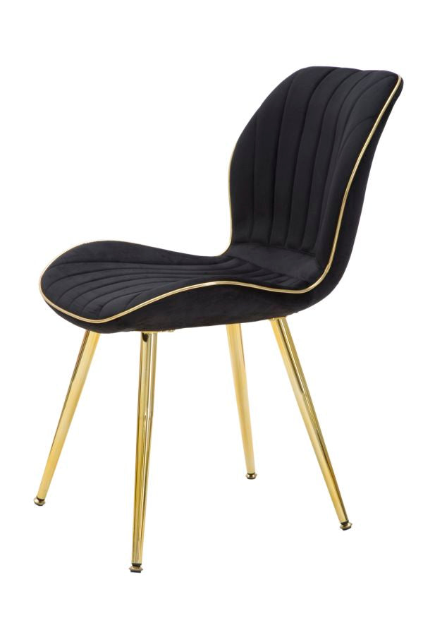 Parijs Stoel Zwart/Goud Set 2 Stuks 77x46x58 cm