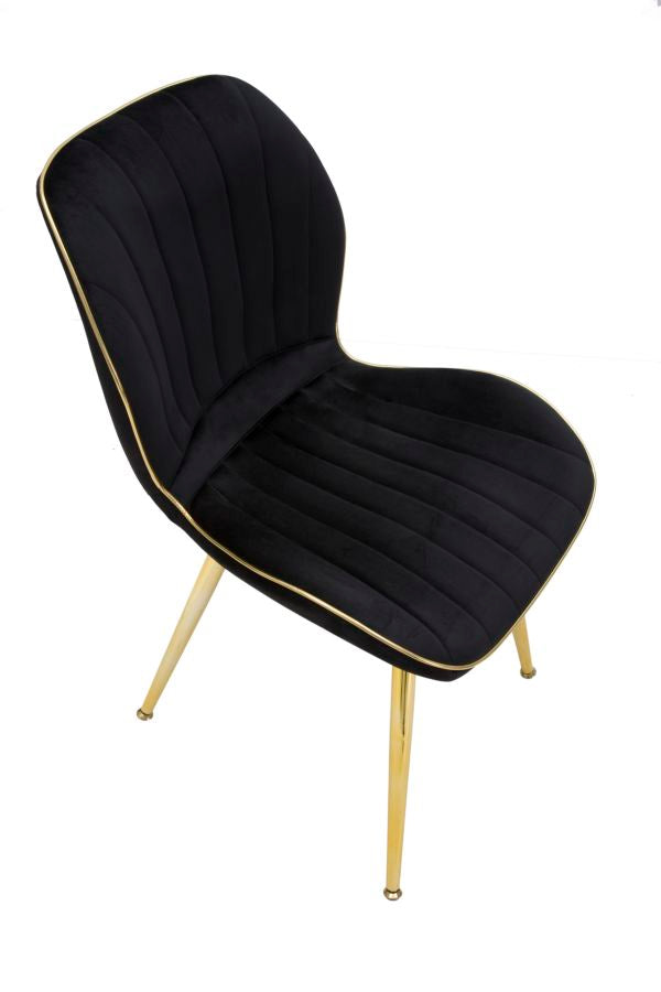Parijs Stoel Zwart/Goud Set 2 Stuks 77x46x58 cm