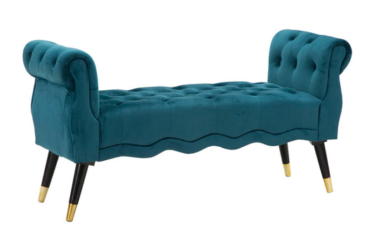 Zitbank Paris Teal/Gold 60x120x40 cm