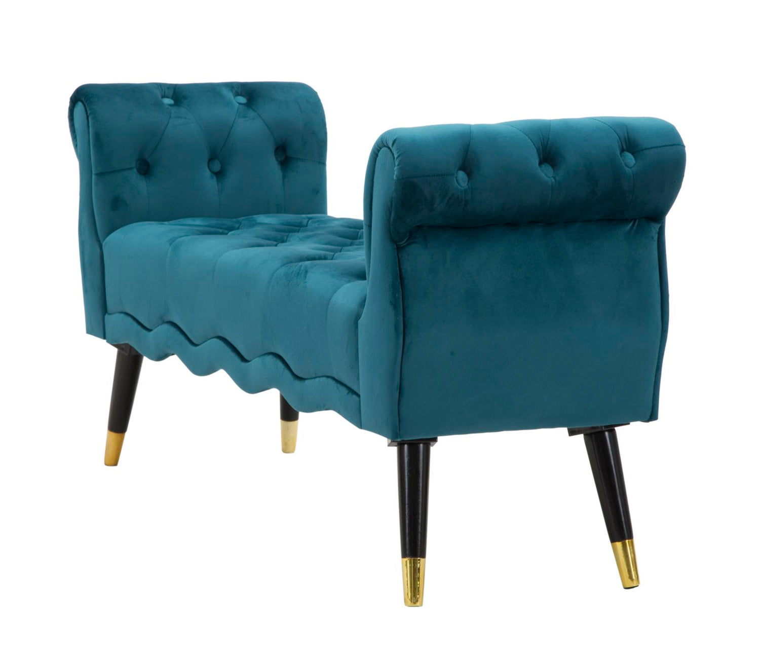 Zitbank Paris Teal/Gold 60x120x40 cm