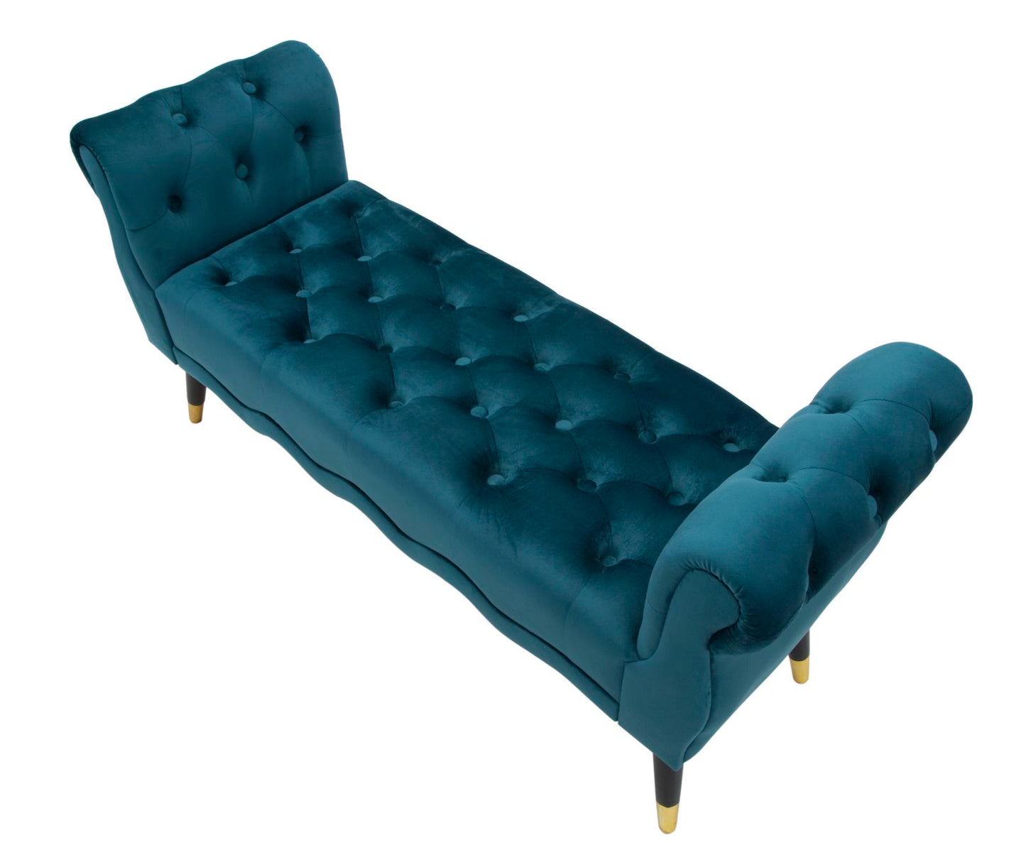 Zitbank Paris Teal/Gold 60x120x40 cm