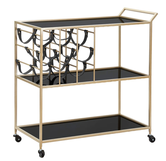 Serveerwagen Glam String Met Spiegelglas 82x79x39.5 cm