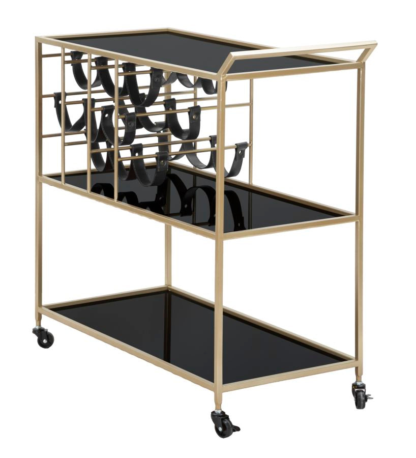 Serveerwagen Glam String Met Spiegelglas 82x79x39.5 cm