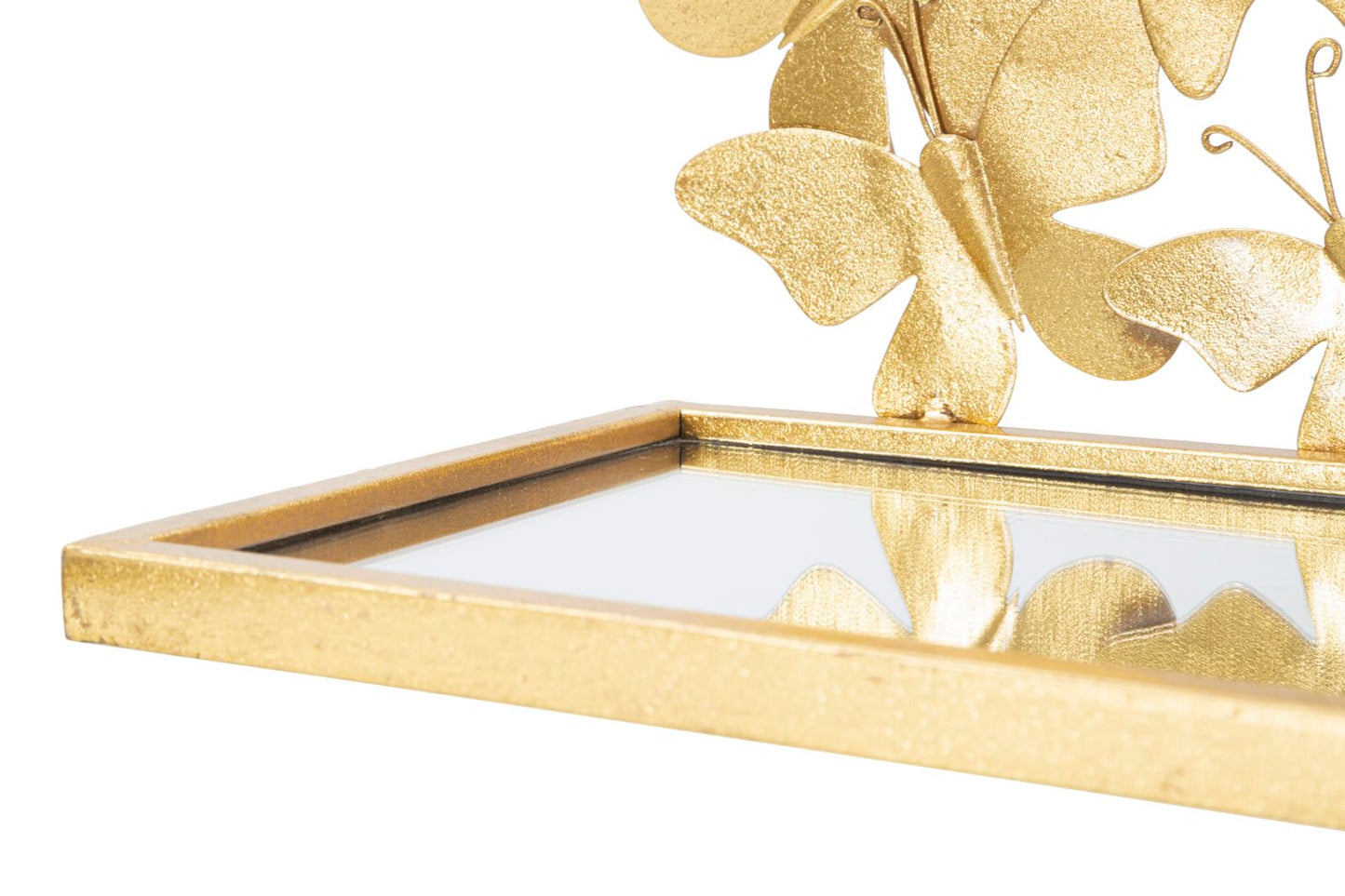 Wandplank Vlinders Set 2 Stuks - Goud 16.5x43x19.2 cm