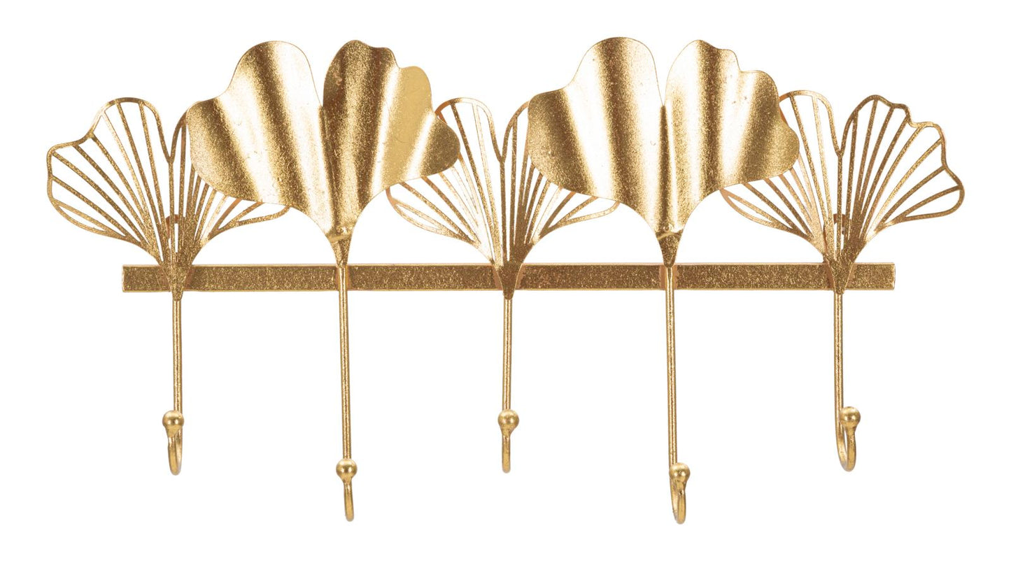 Wandhaak Met 5 Bladeren Glam 26.3x49.5x6 cm