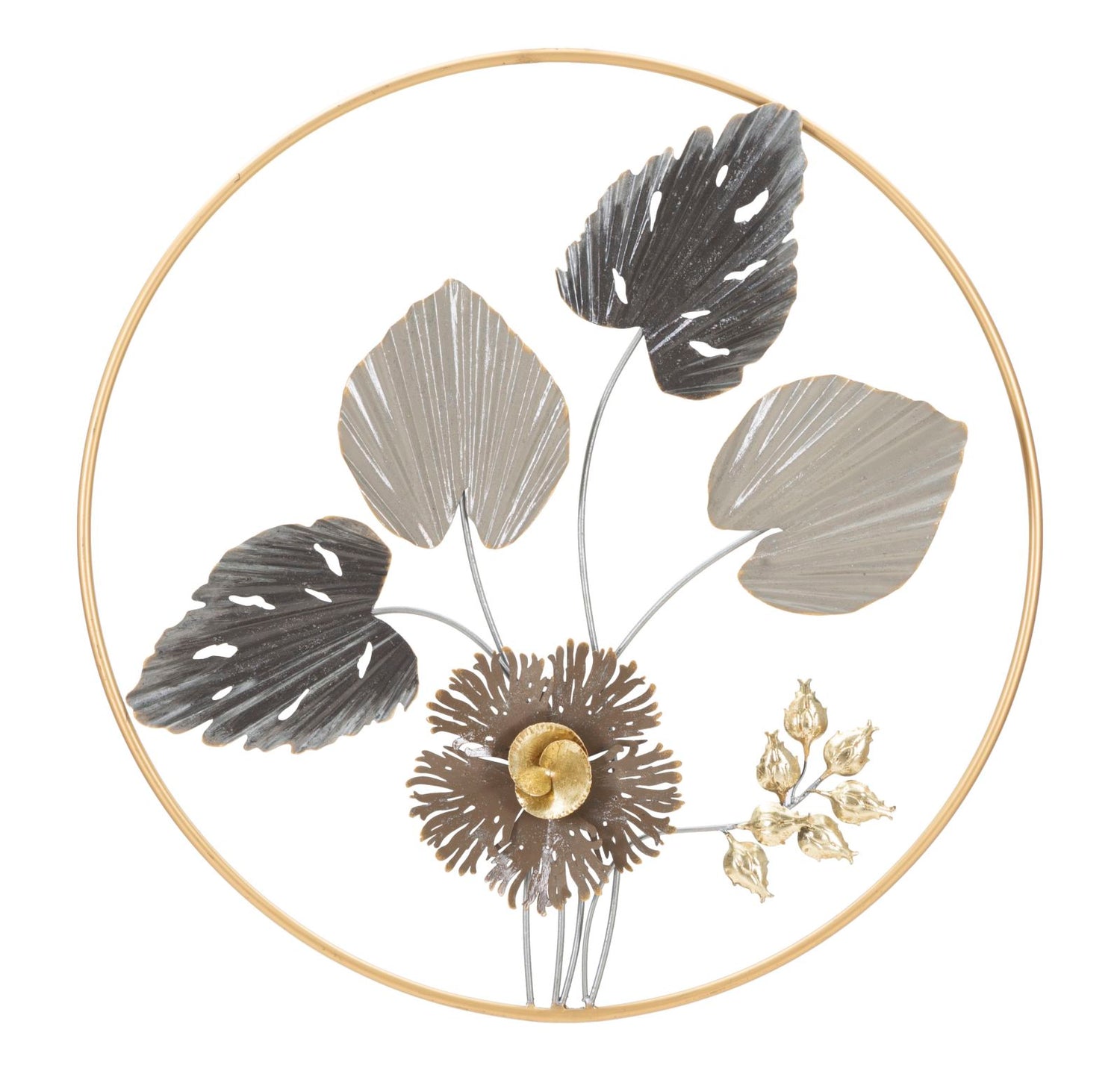 Wandpaneel Met Bladeren En Bloemen 65.4x65.4x4.4 cm