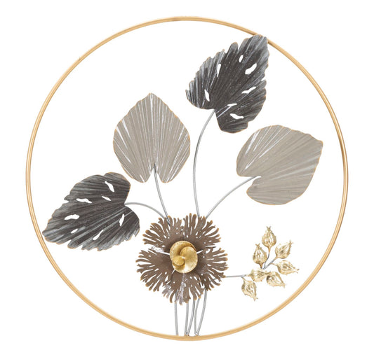 Wandpaneel Met Bladeren En Bloemen 65.4x65.4x4.4 cm