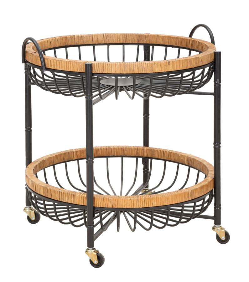 Trolley Double Cebu Rattan 62.5x57x55.5 cm