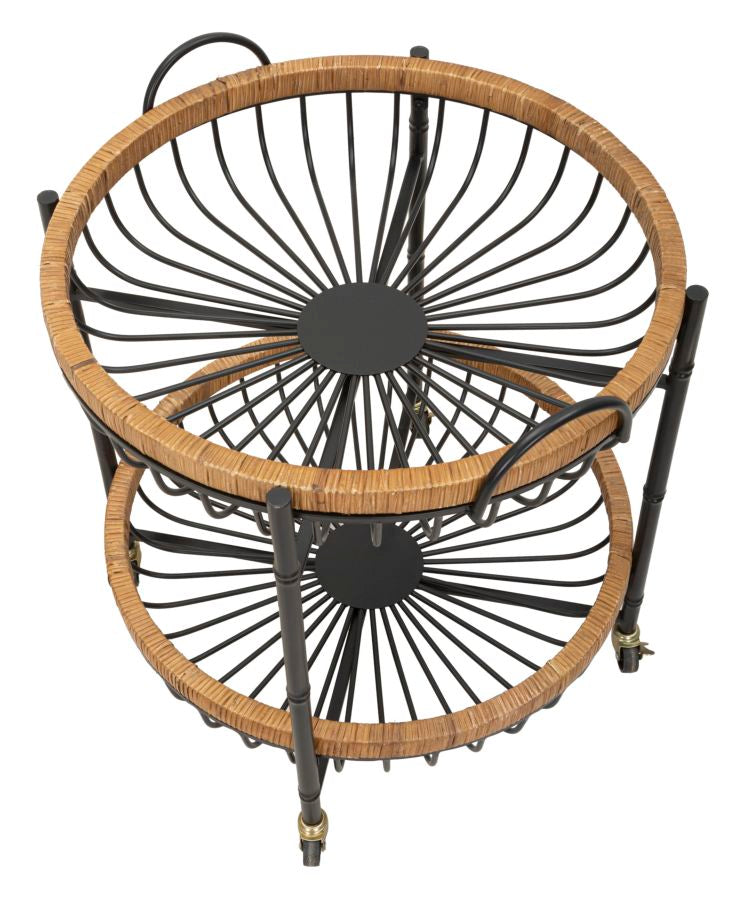Trolley Double Cebu Rattan 62.5x57x55.5 cm