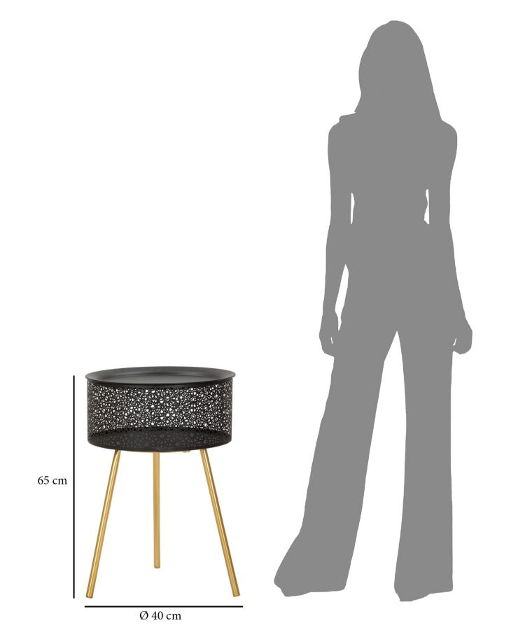 Ronde Tafel Blacky Glam 65x40x40 cm