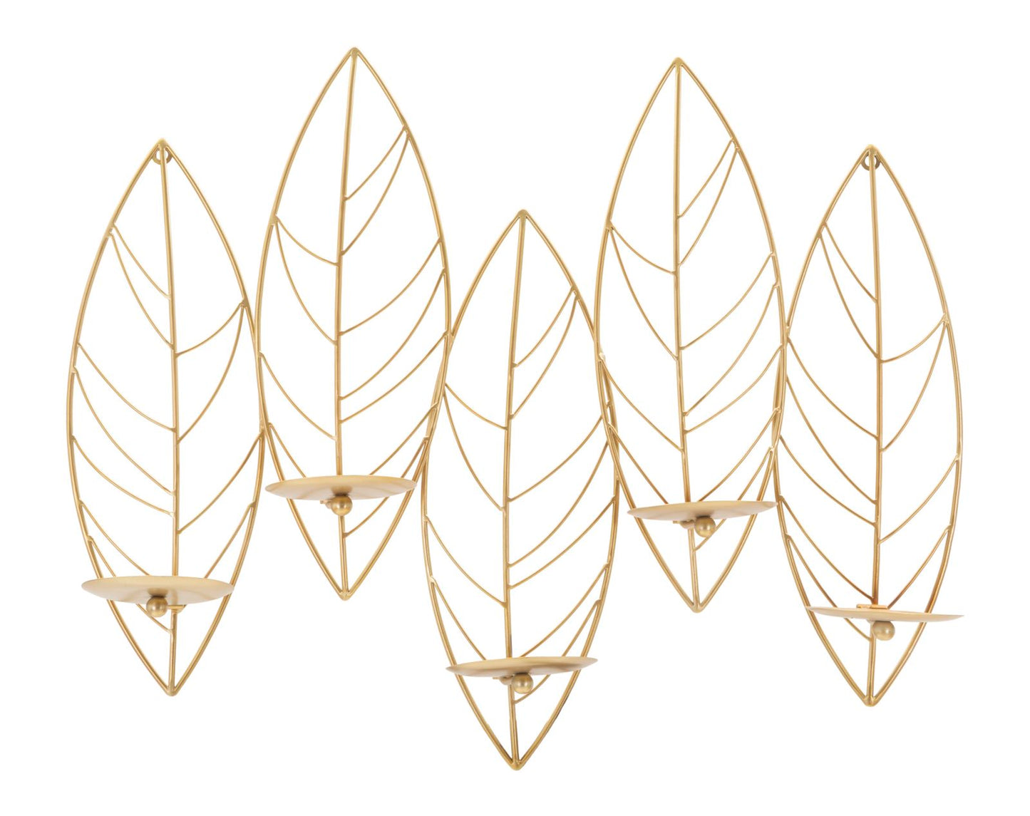 Wandkaarsenhouder Leaf Glam 56x66x14 cm