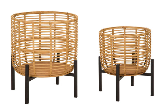 Rotan Vaashouder Set 2 Stuks