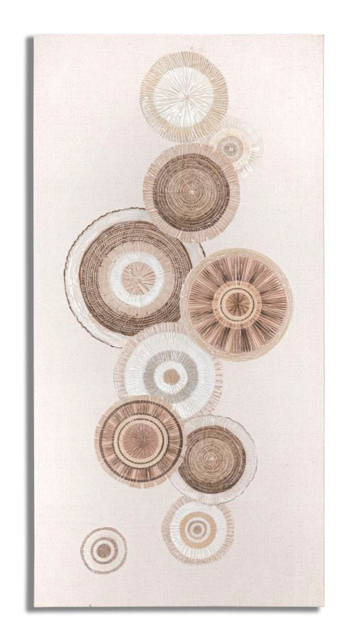 Wandschilderij Cirkels Met Reliëf 100x50x3.2 cm
